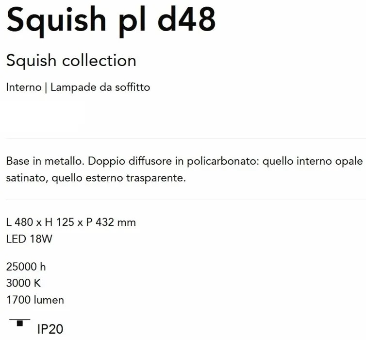 Plafoniera LED baie Squish pl d48