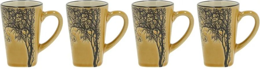 Căni galbene 4 buc. pentru espresso din gresie 100 ml Hela – Villa Collection