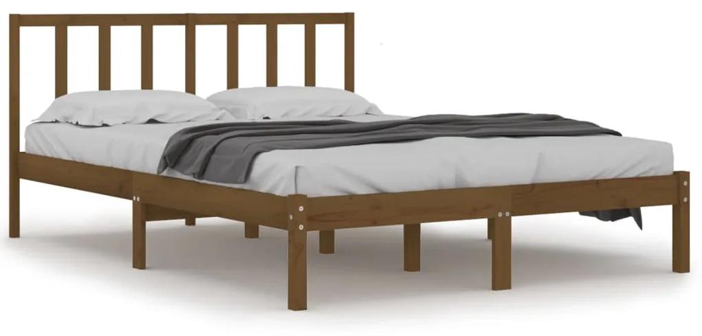 3105069 vidaXL Cadru de pat, maro miere, 120x200 cm, lemn masiv de pin