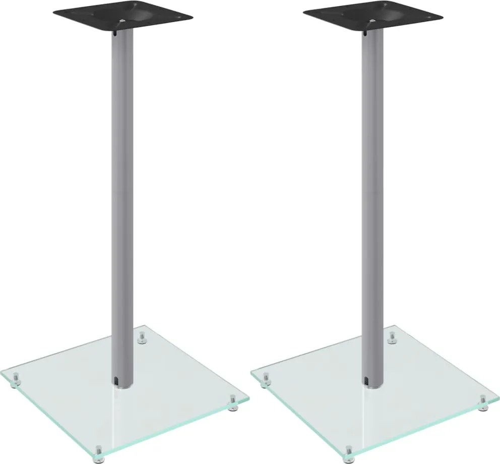 vidaXL Suporturi pentru difuzoare 2 buc, sticlă securizată, 1 stâlp