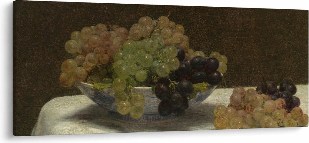 Tablou - Henri Fantin-Latour, Still Life with Grapes and a Carnation, reproducere (120x50 cm)
