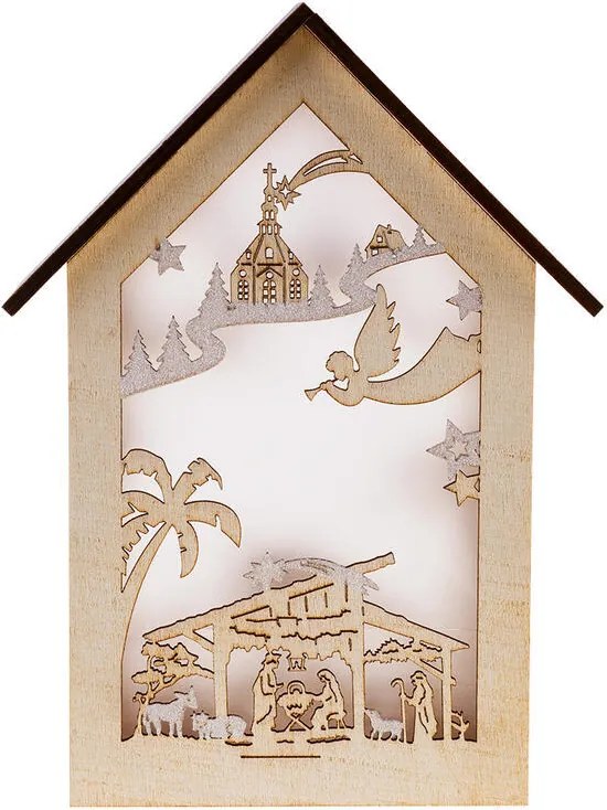 Căsuţă luminată din lemn