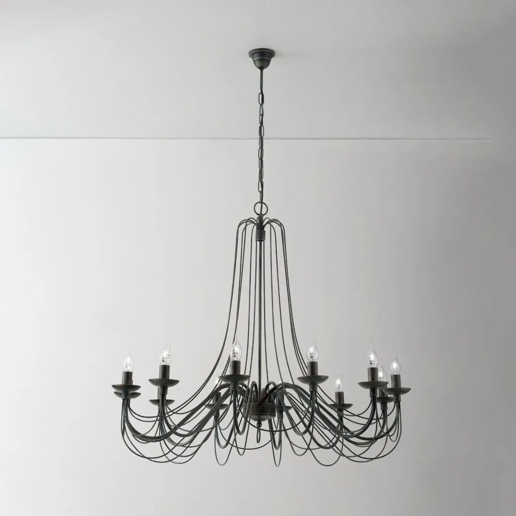 Candelabru design rustic cu 12 brate Vela, Antik