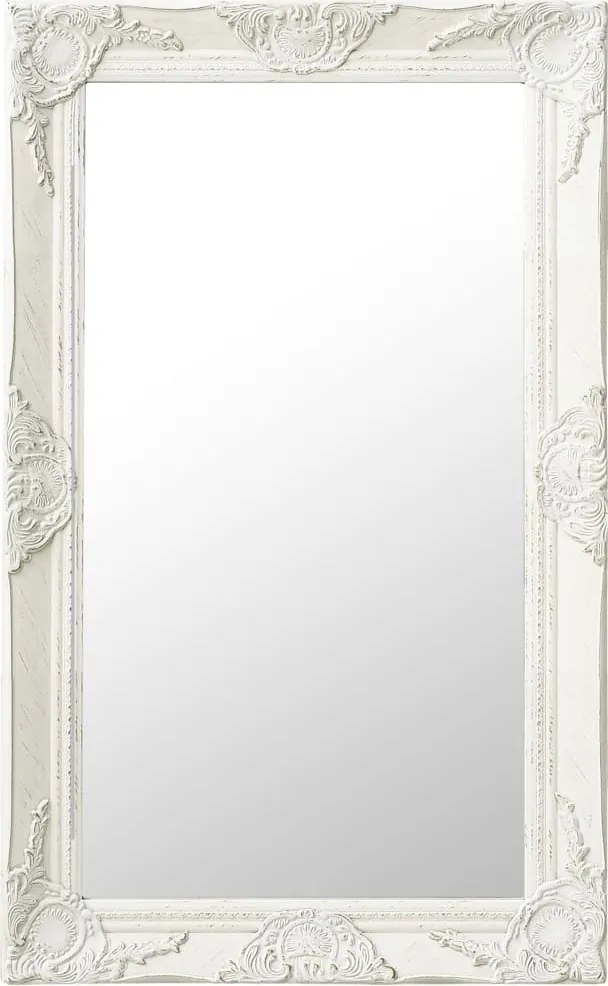 vidaXL Oglindă de perete în stil baroc, alb, 50 x 80 cm