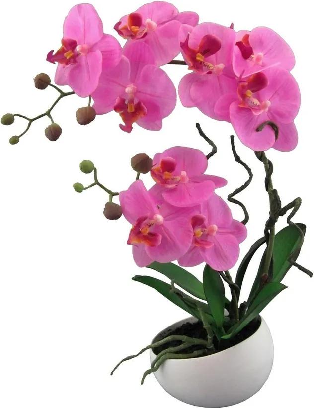 Orhidee artificială în ghiveci, roz, 42 cm