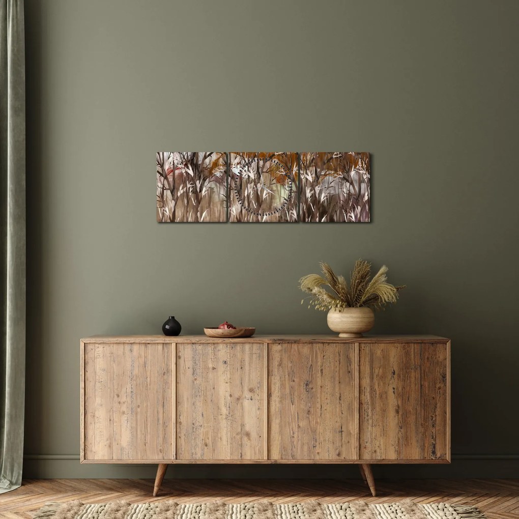 Tablou - Copaci (cu ceas) (90x30 cm)
