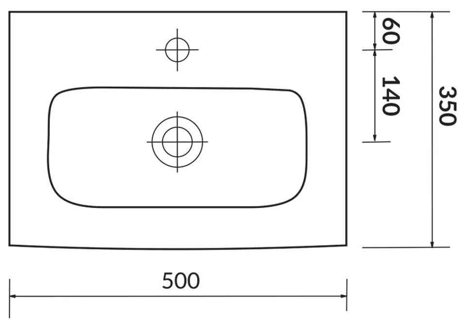 Lavoar baie pentru mobilier alb 50 cm Cersanit Moduo 500x350 mm