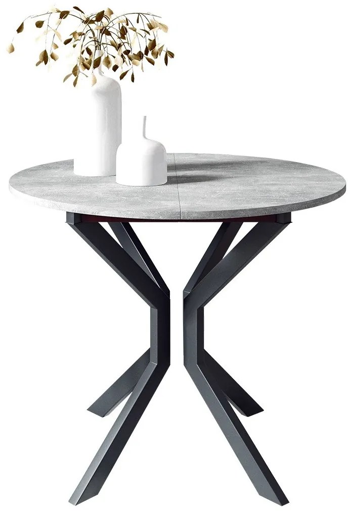 Masă sufragerie extensibilă 90 cm Kertare M 90 (Gri Marmură + Negru) (pentru 2-4 persoane). 1105353
