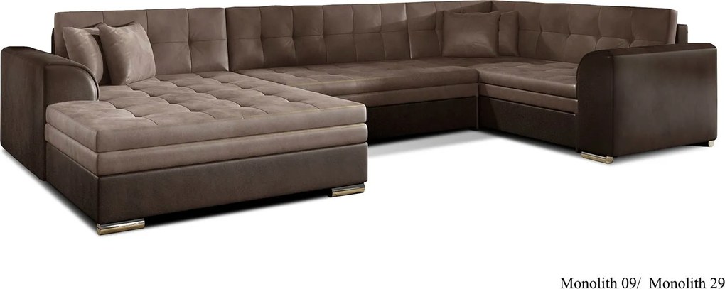 Colțar lemn masiv Formă U Extensibil Damasc 338x189cm Personalizabil