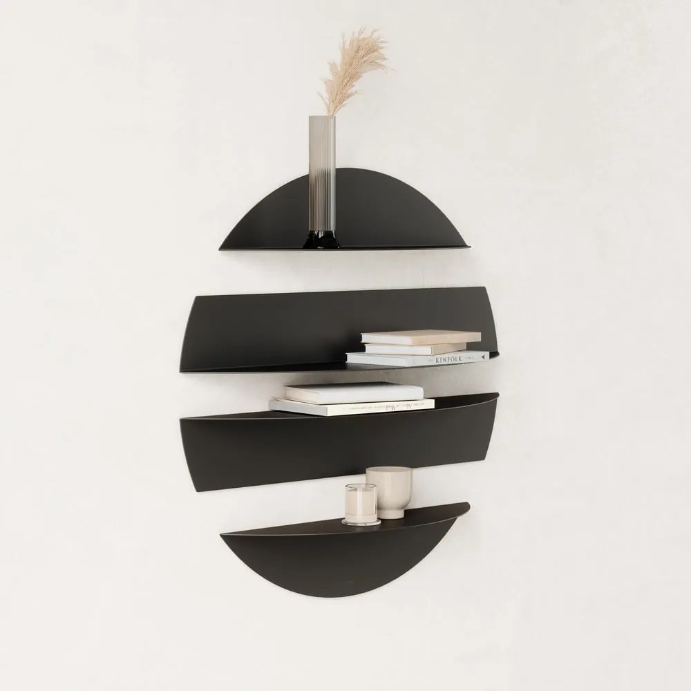 Rafturi negre 4 buc. din metal 76 cm Solis – Umbra