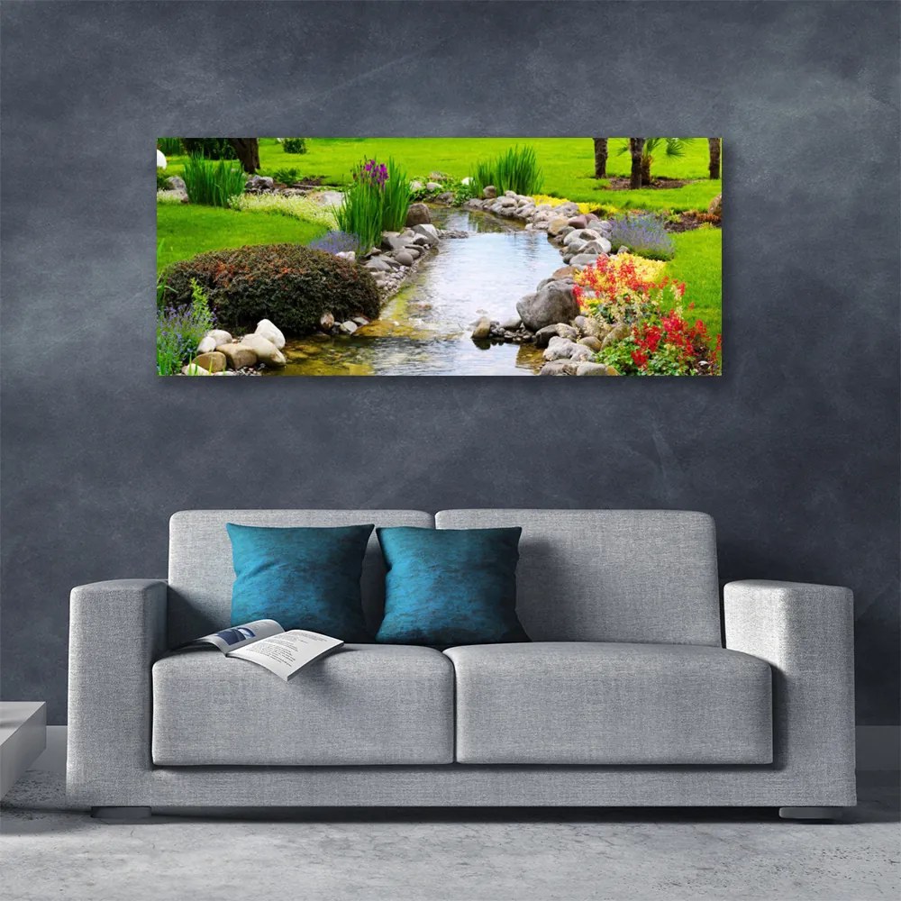 Tablou pe panza canvas Garden Lake Nature Multi