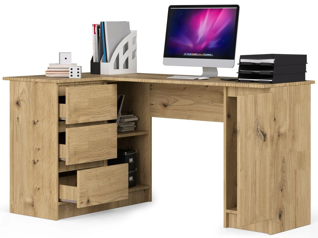 Masă PC de colț Bevin (Stejar artisan) (S). 1070968