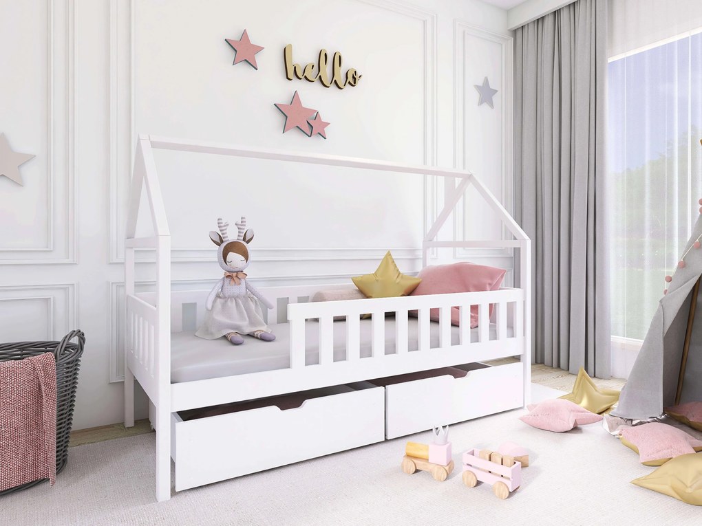 Pat pentru copii 90 x 200 Donnira (cu somieră) (grafit). Promo -10%. 1040108