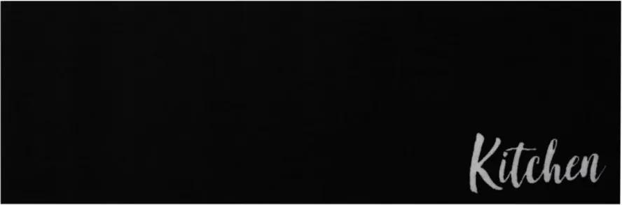 Covor negru bucatarie din poliamide 50x150 cm Simple Kitchen Zala Living