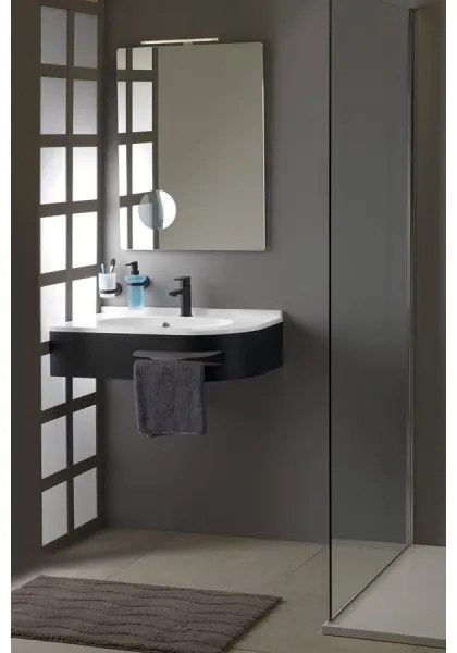 Sapho - Lavoar încastrat de colț PULSE 75x43 cm marmură/alb