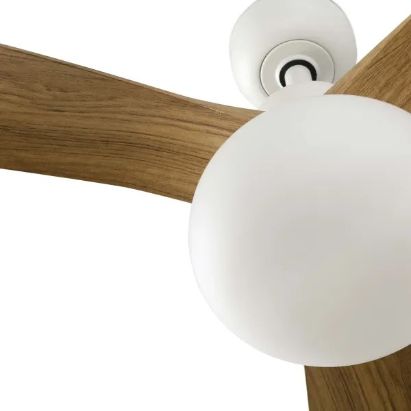 FARO 34361WT-11L Ventilator de tavan OUTWOOD L, 1xE27/15W, maro/alb, diam. 150 cm, WT, IP44, cu telecomandă