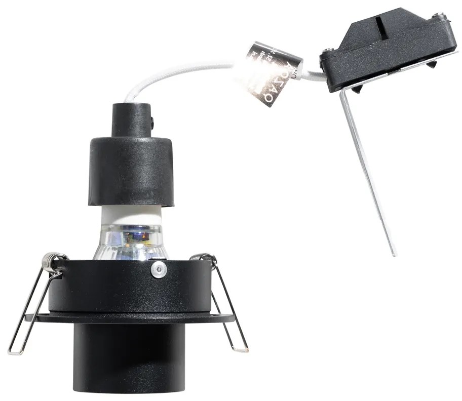 Set de 6 spoturi încastrate negre GU10 35mm rotunde înclinabile - Installa