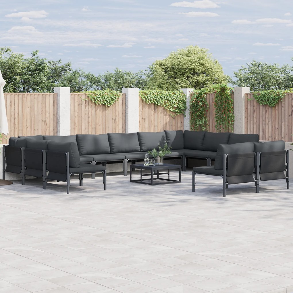 vidaXL Set de canapele pentru grădină 13 pcs Antracit Oţel