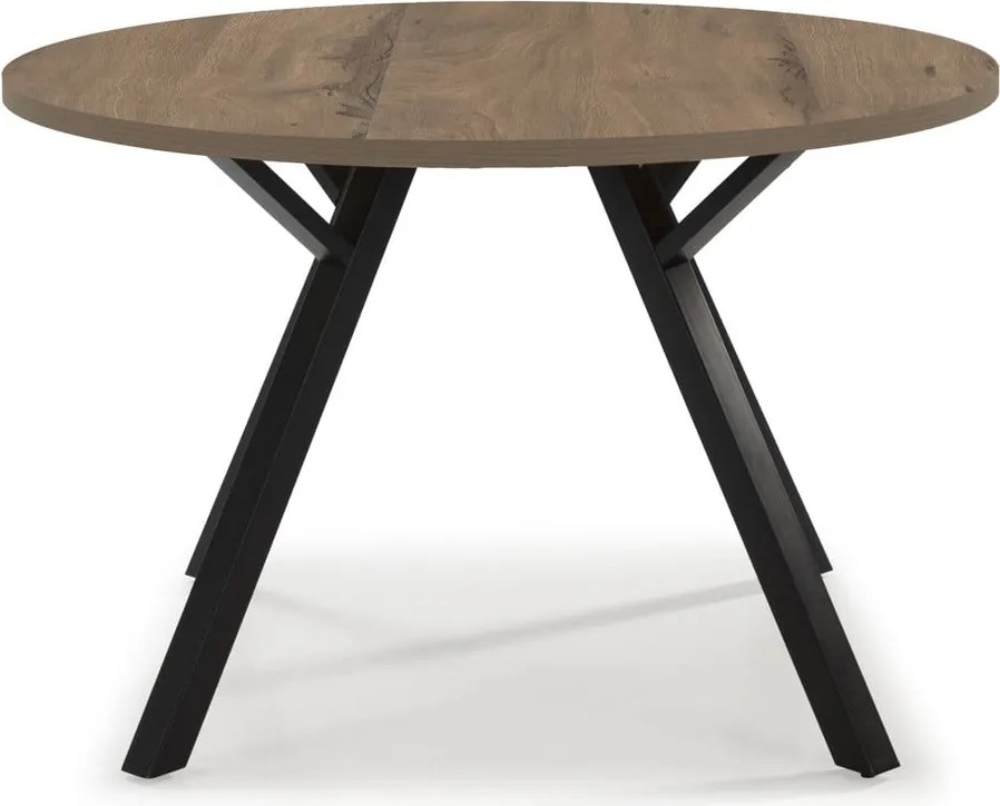 Masă rotundă de sufragerie cu aspect de nuc ø 120 cm Beni - Marckeric