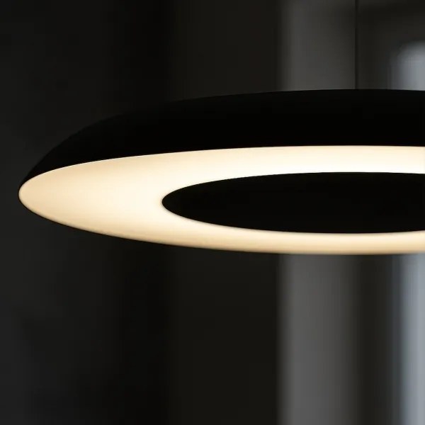 Lustră LED suspendată pe cablu PIATTINO, 30 W, 230 V, 2700/3200/4000 K, Ø 40 cm, negru