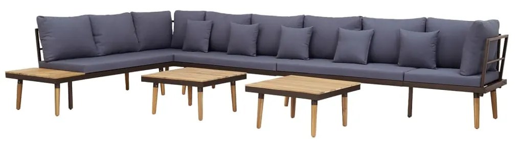 46485 vidaXL Set mobilier de grădină 8 locuri cu perne lemn masiv de acacia