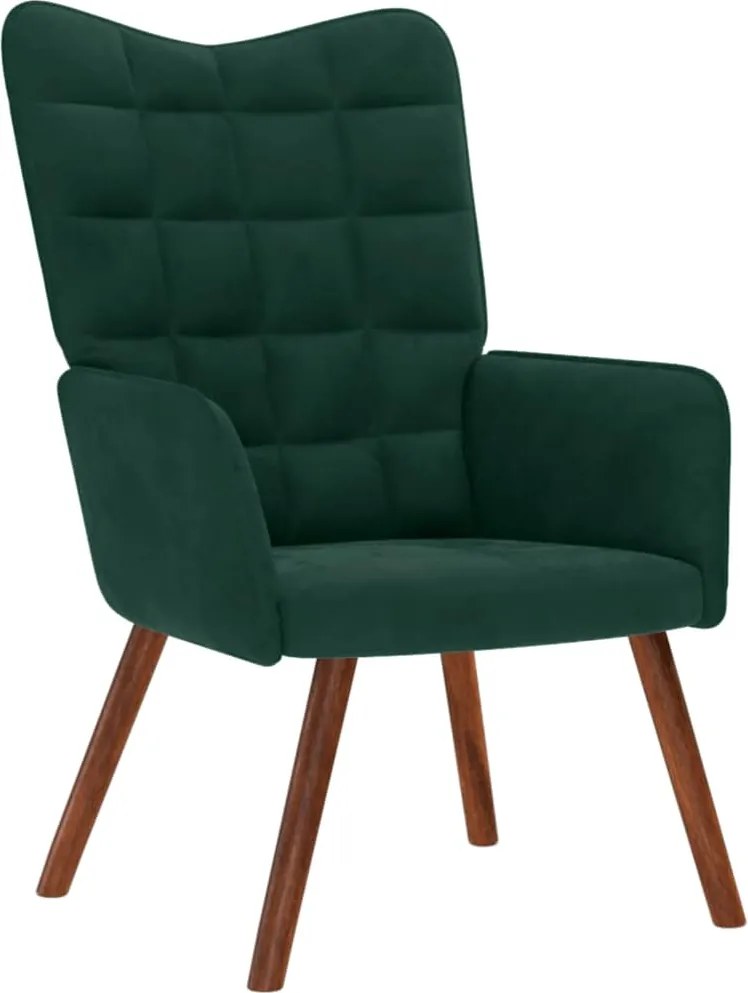 vidaXL Scaun de relaxare, verde închis, catifea