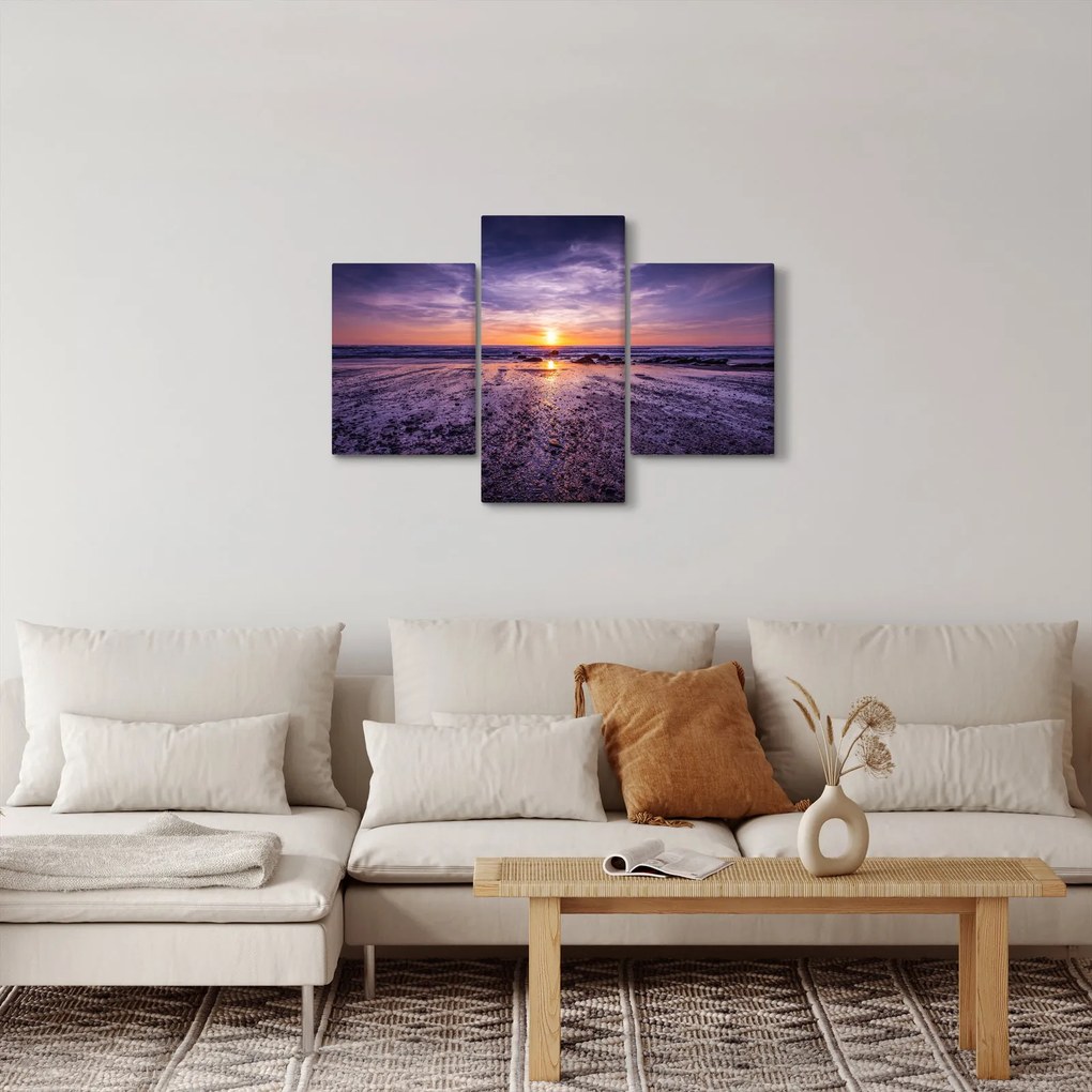Tabloul cu plaja - apus de soare (90x60 cm)