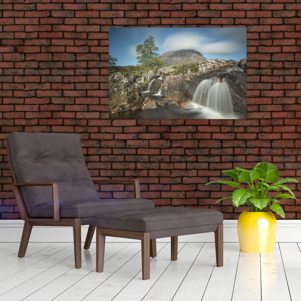 Tablou cu cascadele și munți (90x60 cm)