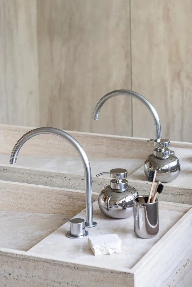 Dozator de săpun lichid argintiu din ceramică 200 ml Lotus – Mette Ditmer Denmark