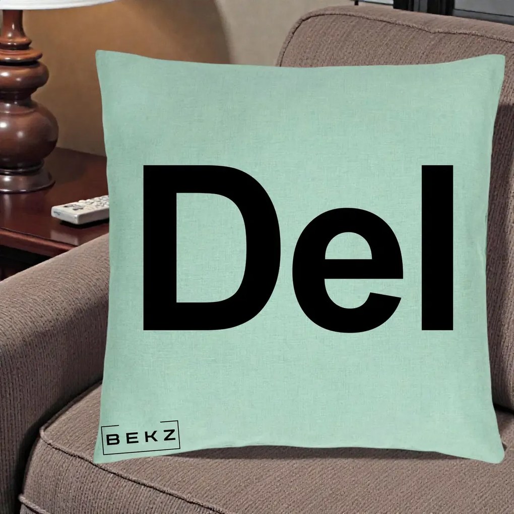 Perna Personalizata Tasta Del Tipografie Bold, 40x40 cm, Verde Menta, Husa Detasabila, Perna Inclusa, BEKZ®