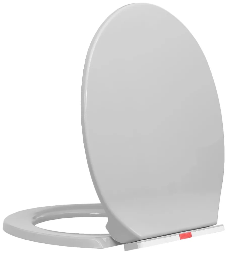 vidaXL Capac WC cu închidere silențioasă, eliberare rapidă, gri, oval