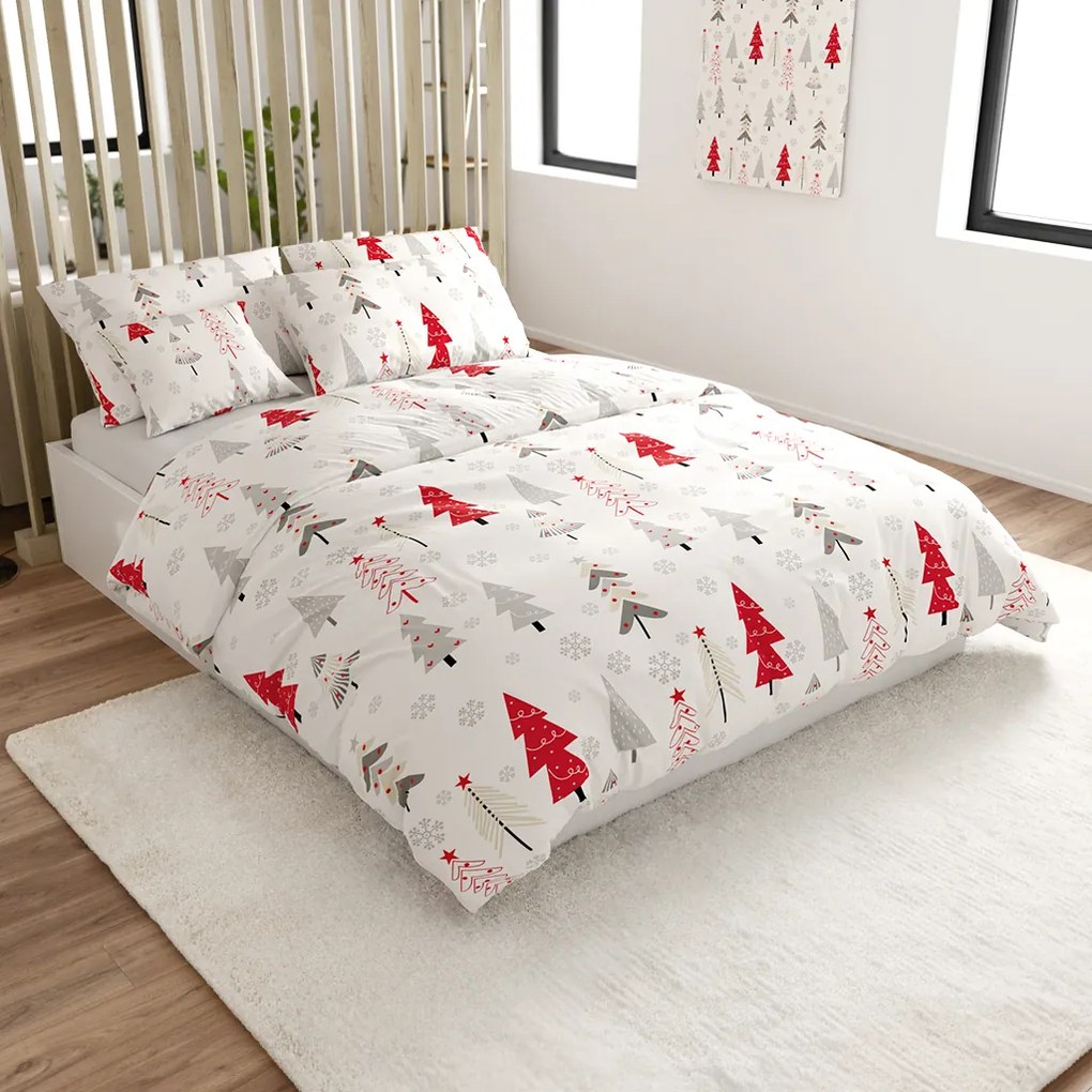 Lenjerie de pat din microfibra JINGLE albă Dimensiune lenjerie de pat: 2 buc 70 x 90 cm | 200 x 220 cm