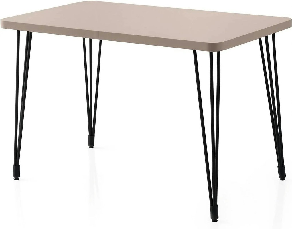 Masa LAGOS 1424, bej/negru, PAL melaminat/metal, 120x70x75 cm