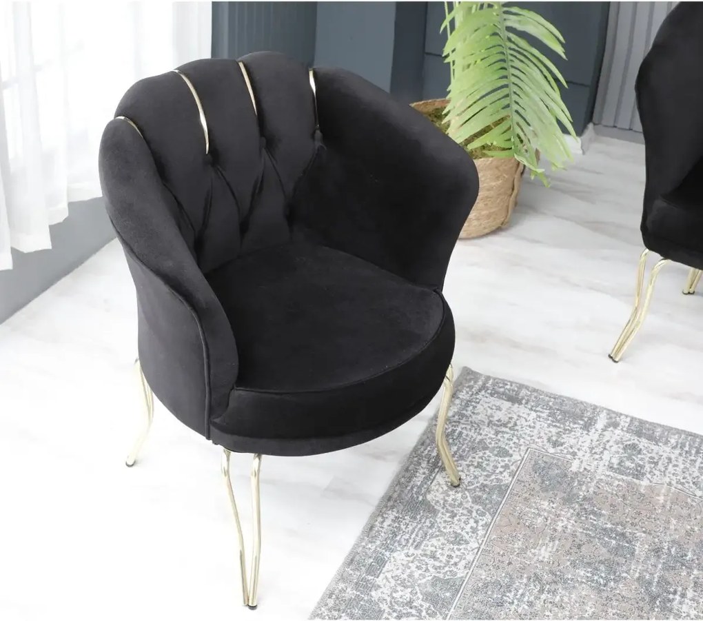 Set canapea Viena 2+1+1Homs textil negru-auriu,30702