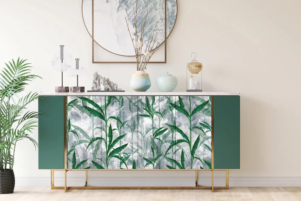 Tapet mobila Model loft vegetație tropicală