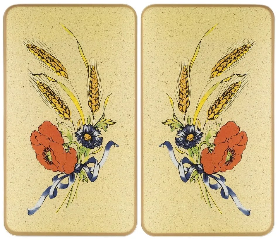 Protecții de aragaz 2 buc. din sticlă temperată 52x30 cm Corn-Flowers - Maximex