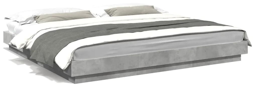 3281171 vidaXL Cadru de pat, gri beton, 180x200 cm, lemn prelucrat
