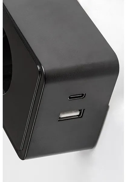 Rabalux 71284 - Aplica de perete LED dimabilă TIVRO 4W/230V cu port USB pentru priză, neagră