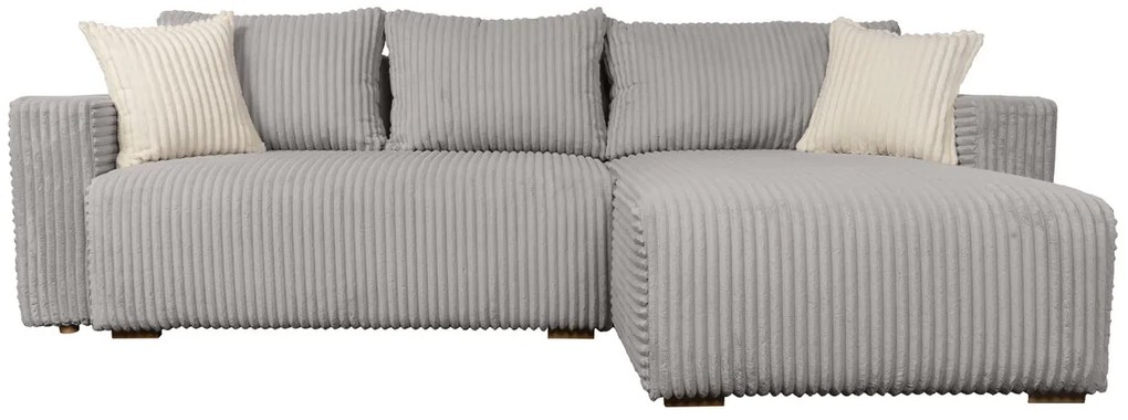 Coltar extensibil Verona Gri Reyat, 290x170x80 cm cu lada de depozitare