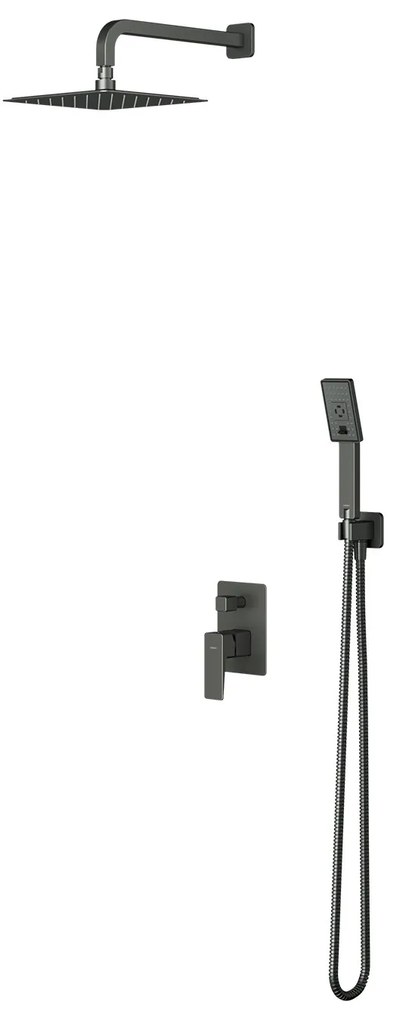 Omnires Parma set de duș ascuns cu duș de ploaie grafit SYSPM10GR