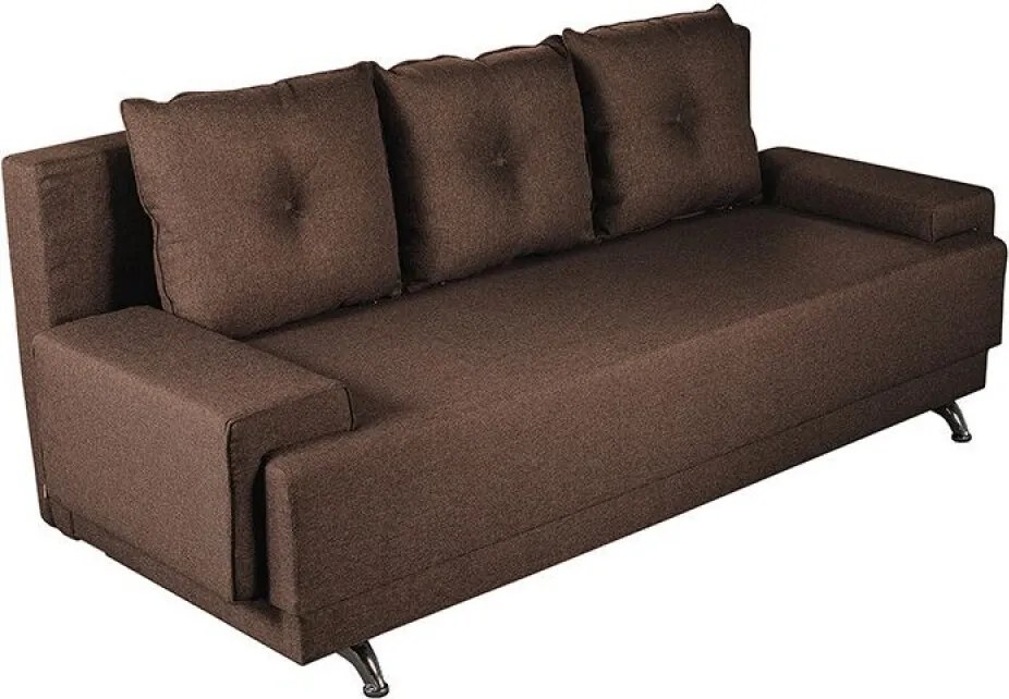 Canapea Extensibila Roma Lux Dark Chocolate 205x90x86 cm + lada de depozitare, maro