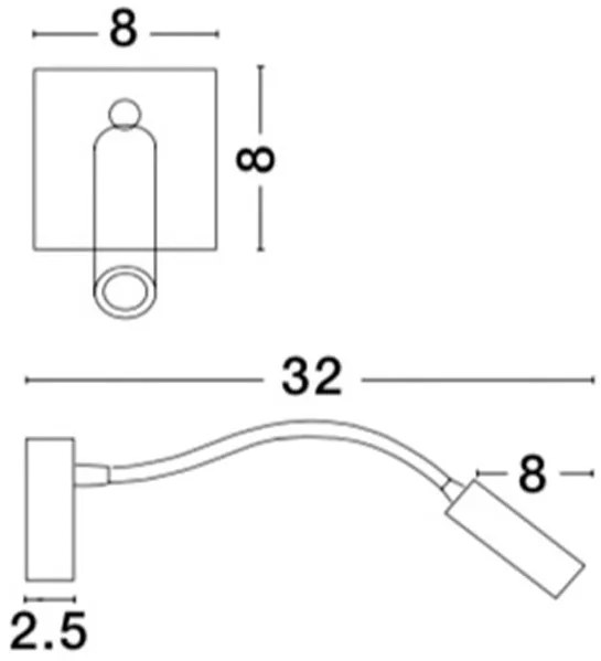 Aplica LED cu spot directionabil design minimalist Madison crom NVL-8128201