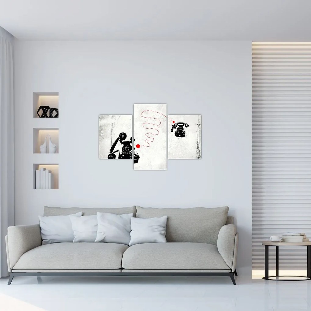 Tablou - Desen de telefon în stilul lui Banksy (90x60 cm)