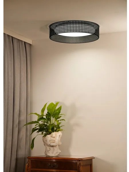Plafonieră LED ROLLER Duolla RATTAN LED/24W/230V d. 45 cm negru