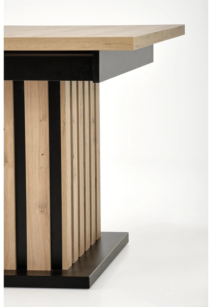 Masă de sufragerie Lalia 160 (stejar artisan + negru) (pentru 6 până la 8 persoane). 1092399