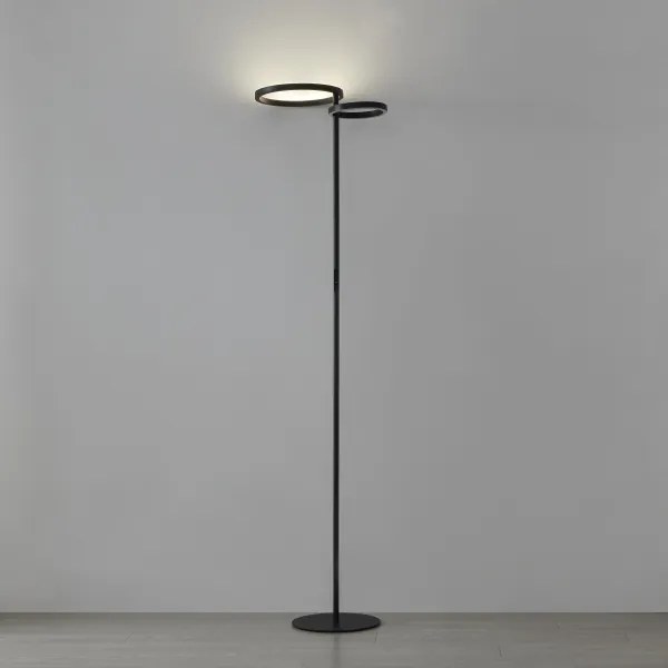 Eglo 901974 - Lampă de podea LED reglabilă CASTELPOTO LED/16W/230V + LED/12W neagră