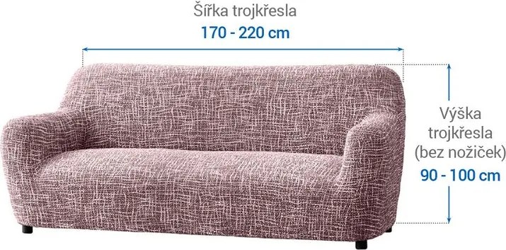 Gaico Huse cu două elastice GRAFITI NOU castaniu fotoliu triplu (l. 170 - 220 cm)