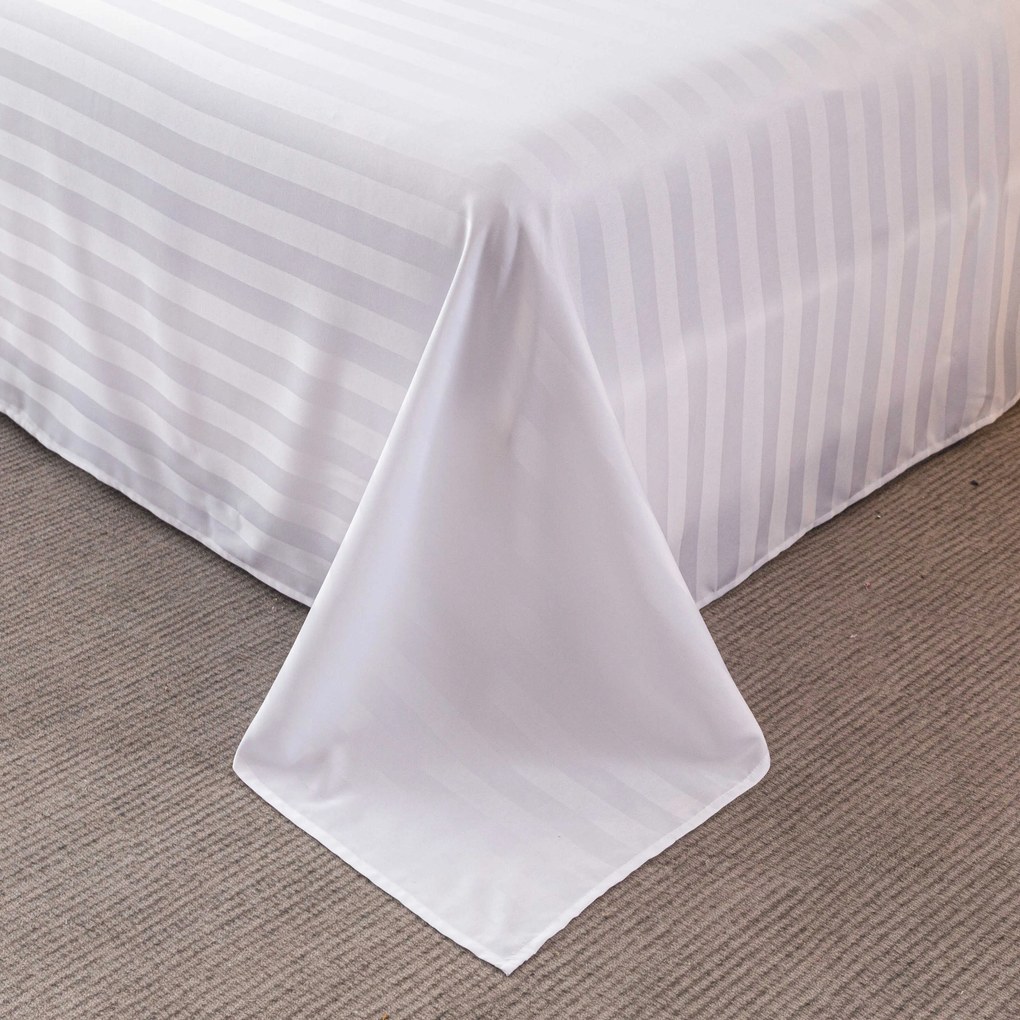 Cearsaf de hotel din microfibra 140x240 cm si husa pentru perna 50x70 cm JASMINE, alb Inchidere: Tip hotel