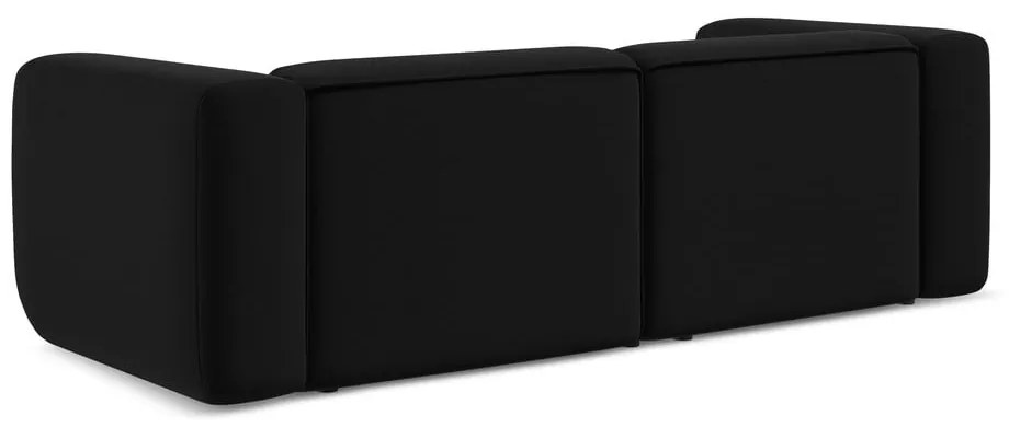 Canapea neagră cu tapițerie din catifea 228 cm Ekahi – Makamii