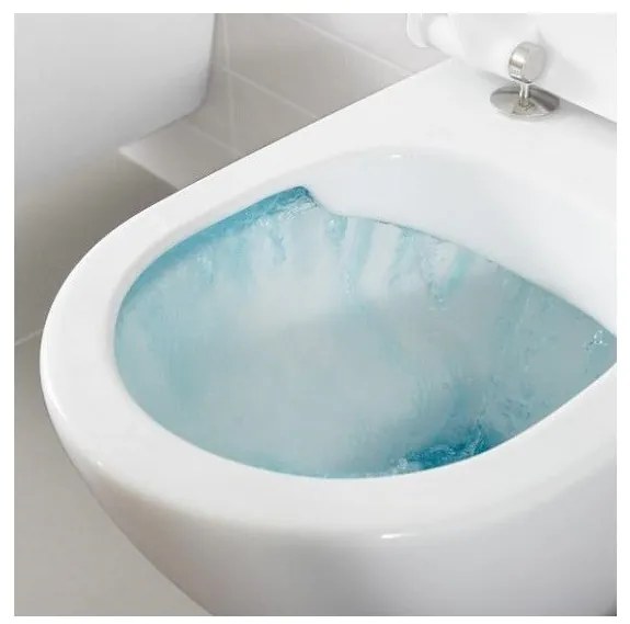 Pachet vas WC rimless suspendat + bideu suspendat, Villeroy&amp;Boch O.novo, cu capac WC inchidere lenta, 5660HR01+54600001